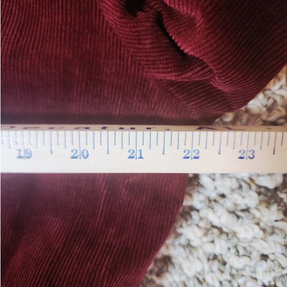 Static Coat Women's XL Red Corduroy Fur Trimmed Boho Y2K Vintage - Picture 7 of 10